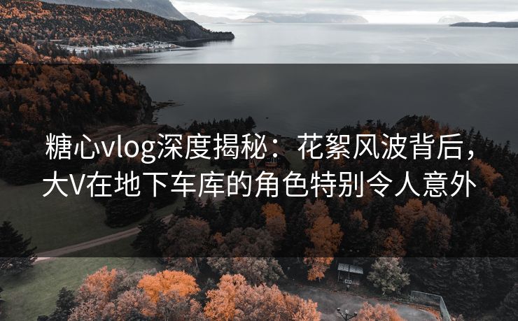 糖心vlog深度揭秘:花絮风波背后,大V在地下车库的角色特别令人意外 糖心vlog深度揭秘:花絮风波背后,大V在地下车库的角色特别令人意外