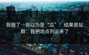 我服了…我以为是“瓜”：结果是站群：我把坑点列出来了