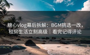 糖心vlog幕后拆解：BGM挑选一改，租房生活立刻高级｜看完记得评论