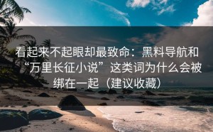 看起来不起眼却最致命：黑料导航和“万里长征小说”这类词为什么会被绑在一起（建议收藏）