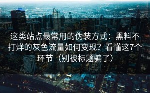 这类站点最常用的伪装方式：黑料不打烊的灰色流量如何变现？看懂这7个环节（别被标题骗了）