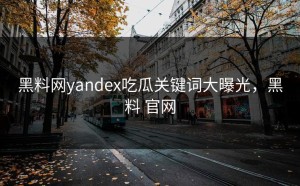 黑料网yandex吃瓜关键词大曝光，黑料 官网